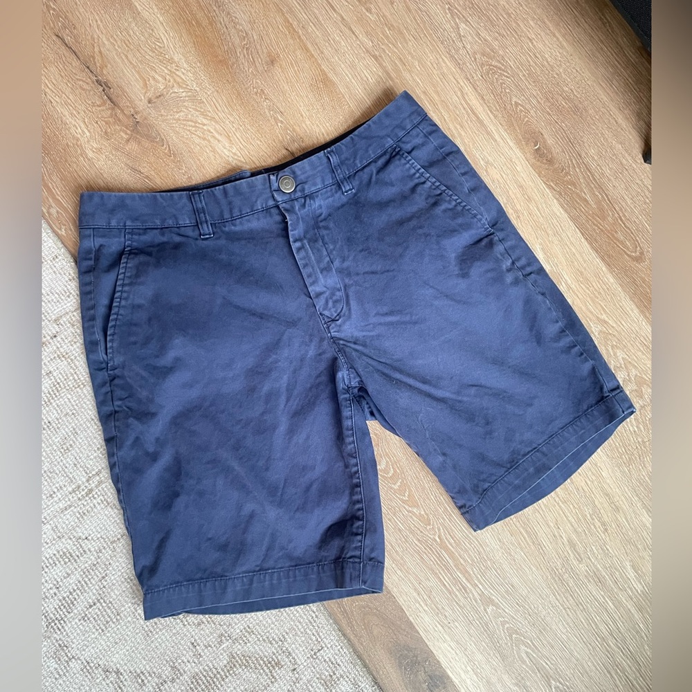 Bonobos Men’s Navy Chino Shorts Size 32 9” Inseam Slim Fit Cotton Classic